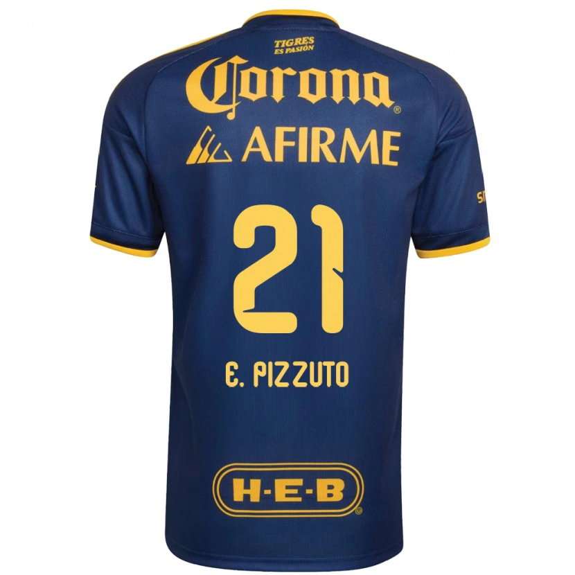 Danxen Mænd Eugenio Pizzuto #21 Kongelig Blå Gul Udebane Spillertrøjer 2026/27 Trøje T-Shirt