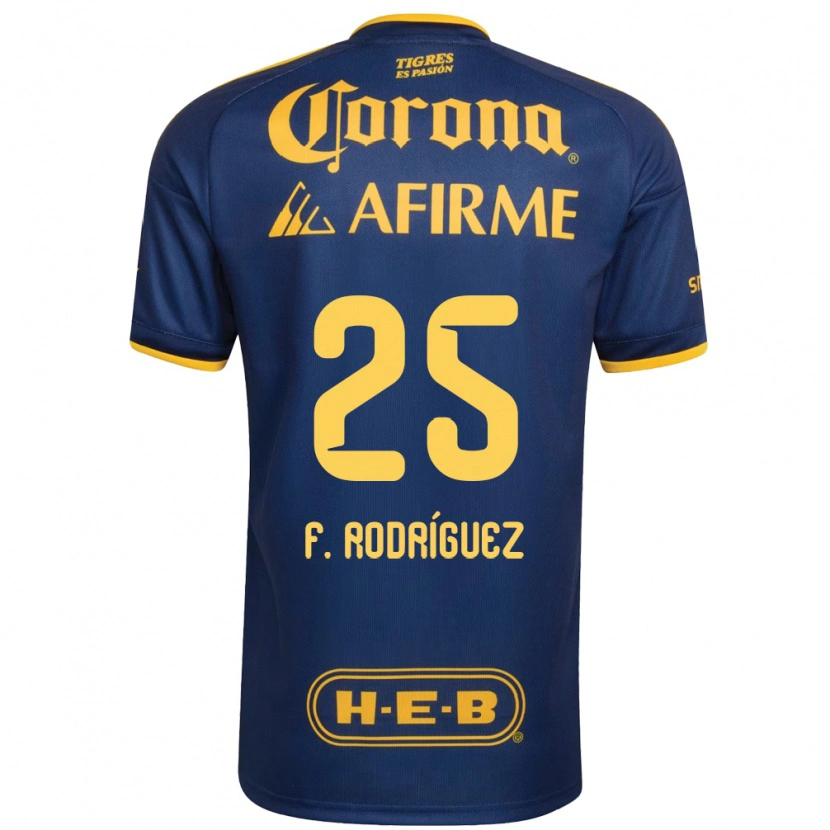Danxen Mænd Felipe Rodríguez #25 Kongelig Blå Gul Udebane Spillertrøjer 2026/27 Trøje T-Shirt