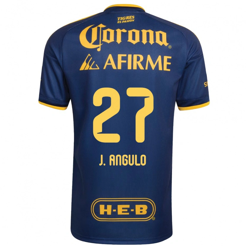 Danxen Mænd Jesús Angulo #27 Kongelig Blå Gul Udebane Spillertrøjer 2026/27 Trøje T-Shirt