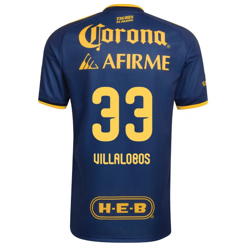 Danxen Mænd Vania Villalobos #33 Kongelig Blå Gul Udebane Spillertrøjer 2026/27 Trøje T-Shirt