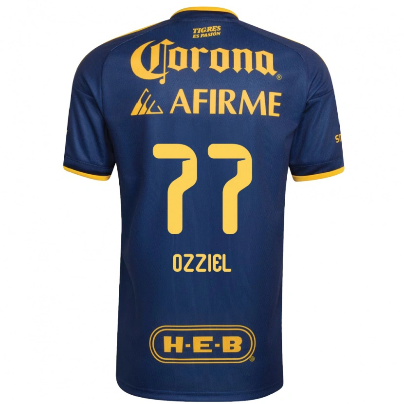 Danxen Mænd Ozziel Herrera #77 Kongelig Blå Gul Udebane Spillertrøjer 2026/27 Trøje T-Shirt
