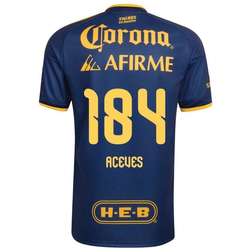 Danxen Mænd Israel Aceves #184 Kongelig Blå Gul Udebane Spillertrøjer 2026/27 Trøje T-Shirt