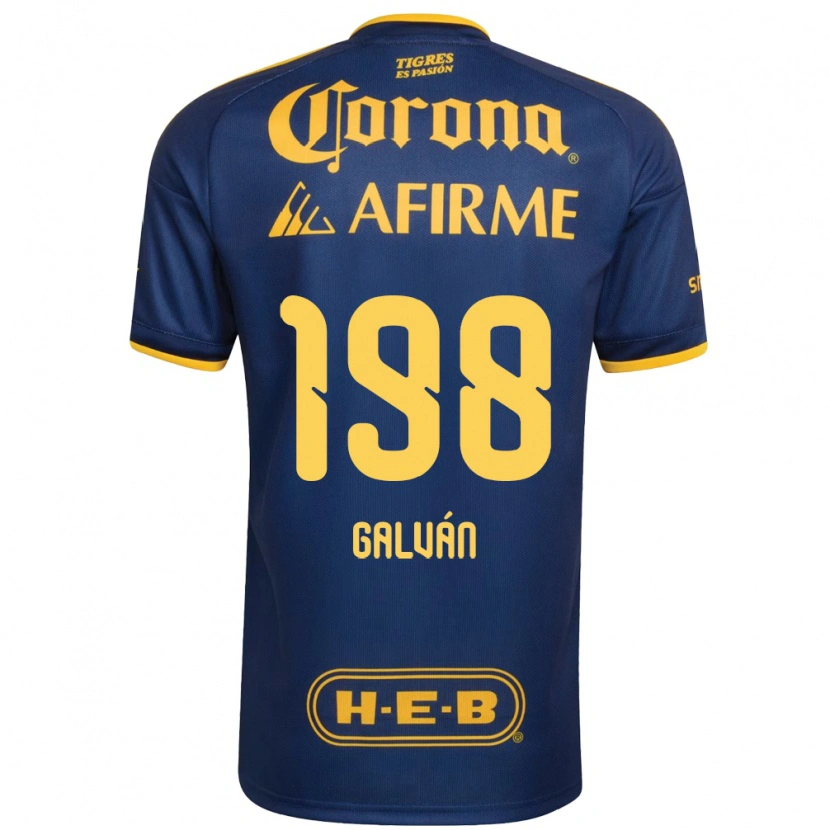 Danxen Mænd Isac Galván #198 Kongelig Blå Gul Udebane Spillertrøjer 2026/27 Trøje T-Shirt