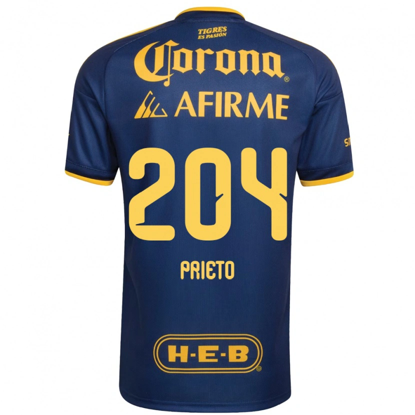 Danxen Mænd Leonel Prieto #204 Kongelig Blå Gul Udebane Spillertrøjer 2026/27 Trøje T-Shirt