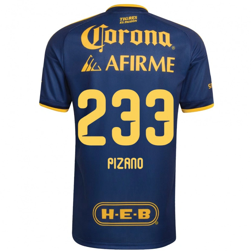 Danxen Mænd Juan Pizano #233 Kongelig Blå Gul Udebane Spillertrøjer 2026/27 Trøje T-Shirt