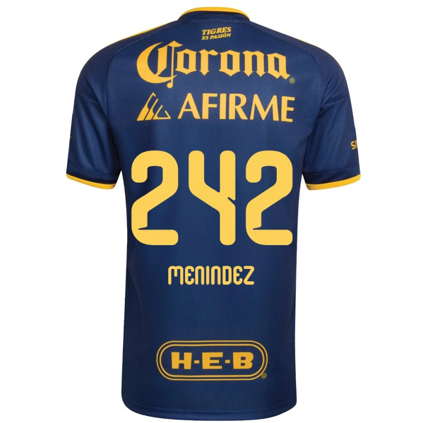 Danxen Mænd Jonathan Menindez #242 Kongelig Blå Gul Udebane Spillertrøjer 2026/27 Trøje T-Shirt