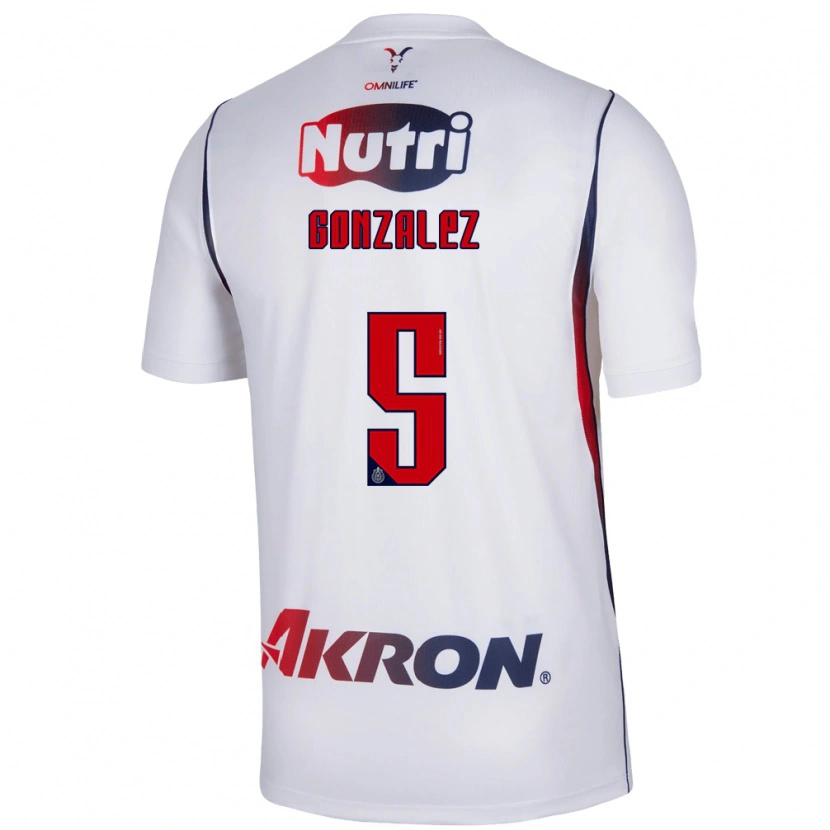 Danxen Mænd Bryan González #5 Hvid Marineblå Rød Udebane Spillertrøjer 2026/27 Trøje T-Shirt