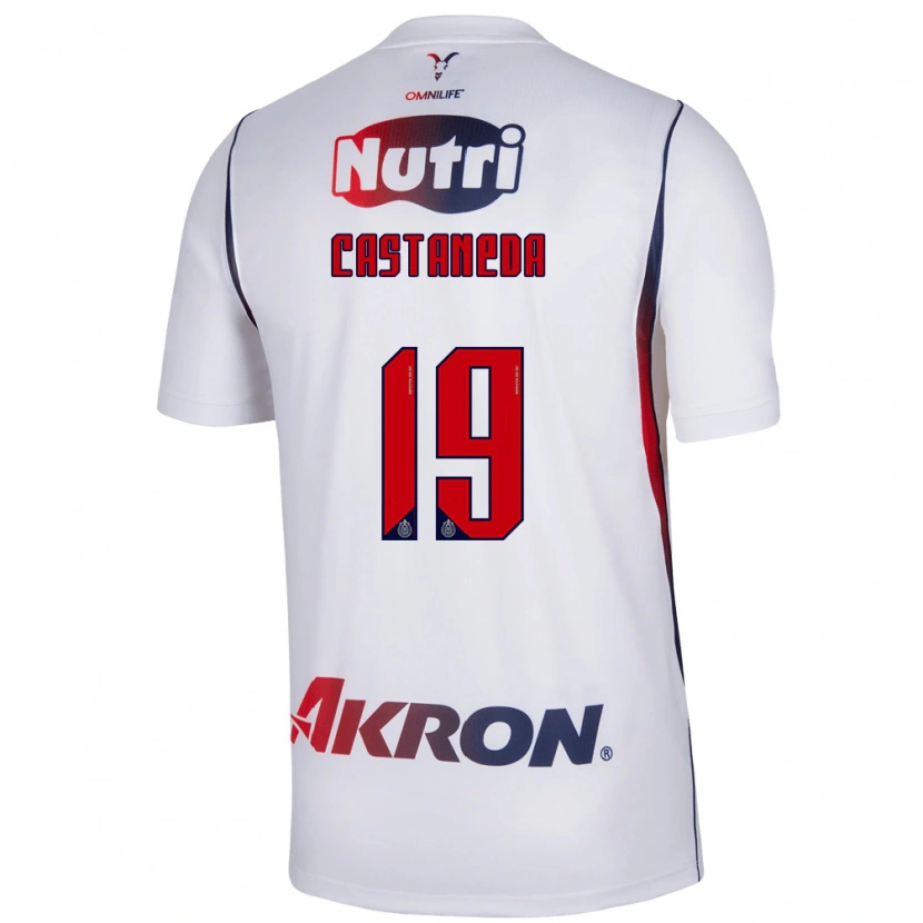 Danxen Mænd Kevin Castañeda #19 Hvid Marineblå Rød Udebane Spillertrøjer 2026/27 Trøje T-Shirt