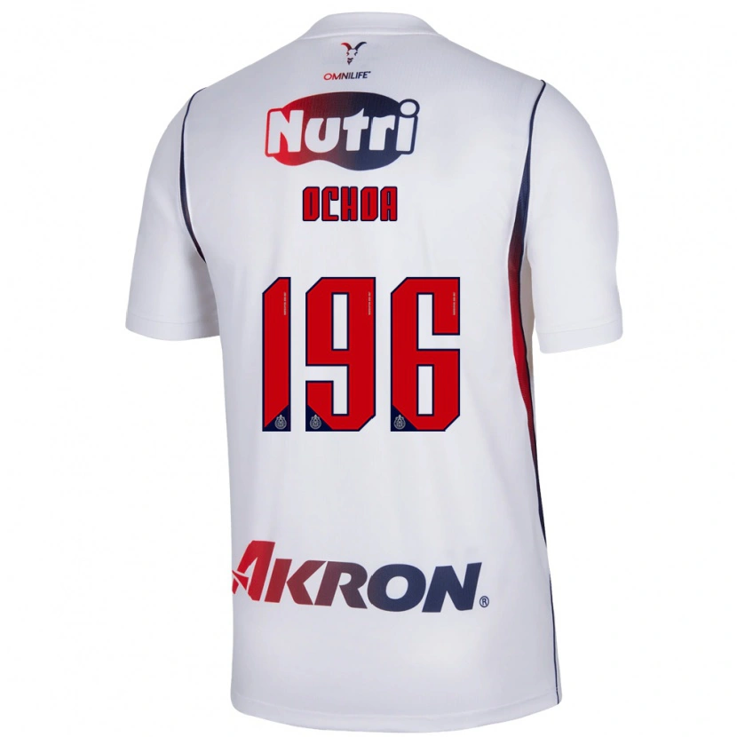 Danxen Mænd Eduardo Ochoa #196 Hvid Marineblå Rød Udebane Spillertrøjer 2026/27 Trøje T-Shirt