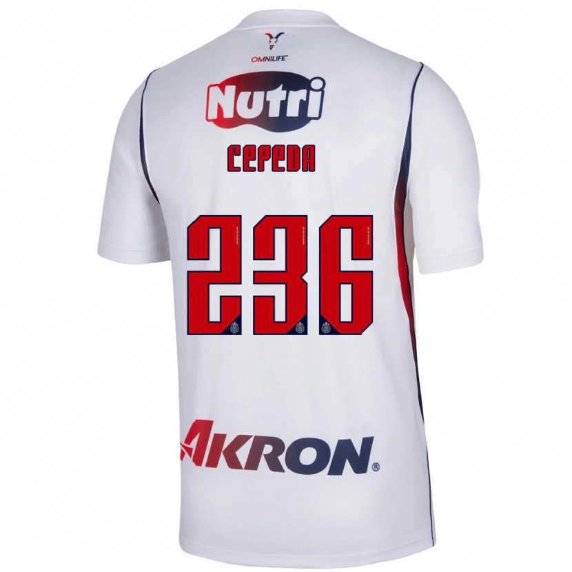 Danxen Mænd Leonardo Cepeda #236 Hvid Marineblå Rød Udebane Spillertrøjer 2026/27 Trøje T-Shirt