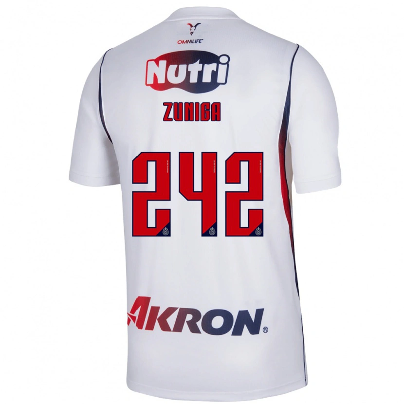 Danxen Mænd Landon Zuniga #242 Hvid Marineblå Rød Udebane Spillertrøjer 2026/27 Trøje T-Shirt