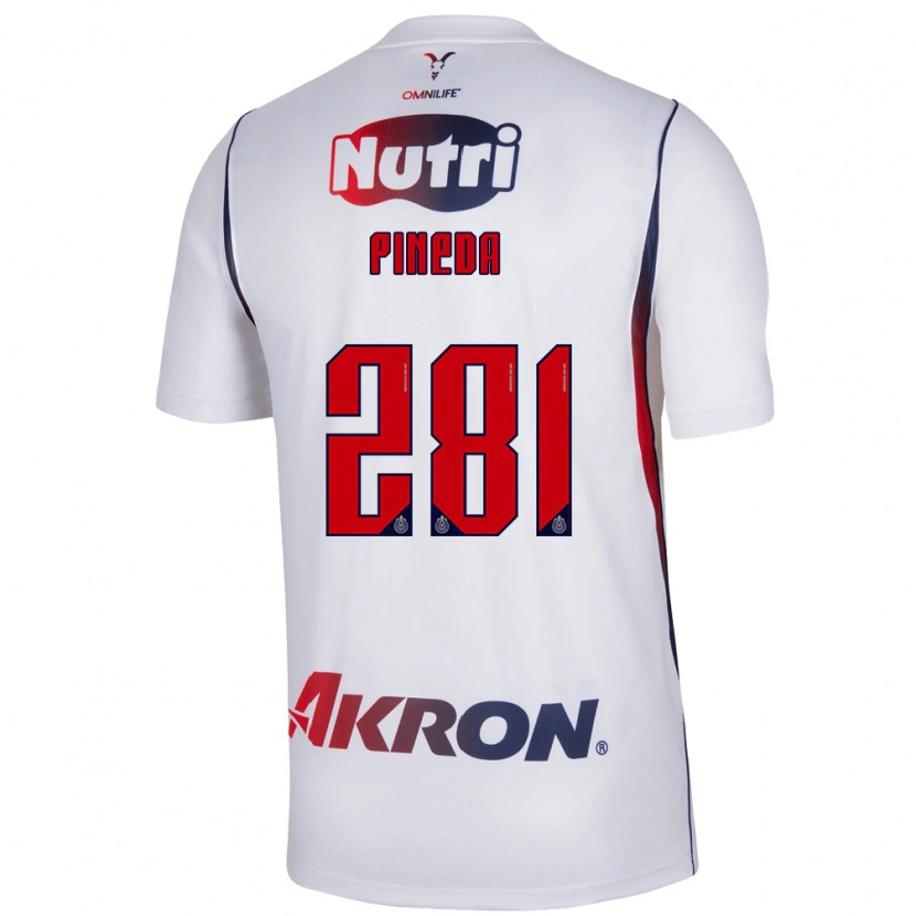 Danxen Mænd Xoel Pineda #281 Hvid Marineblå Rød Udebane Spillertrøjer 2026/27 Trøje T-Shirt