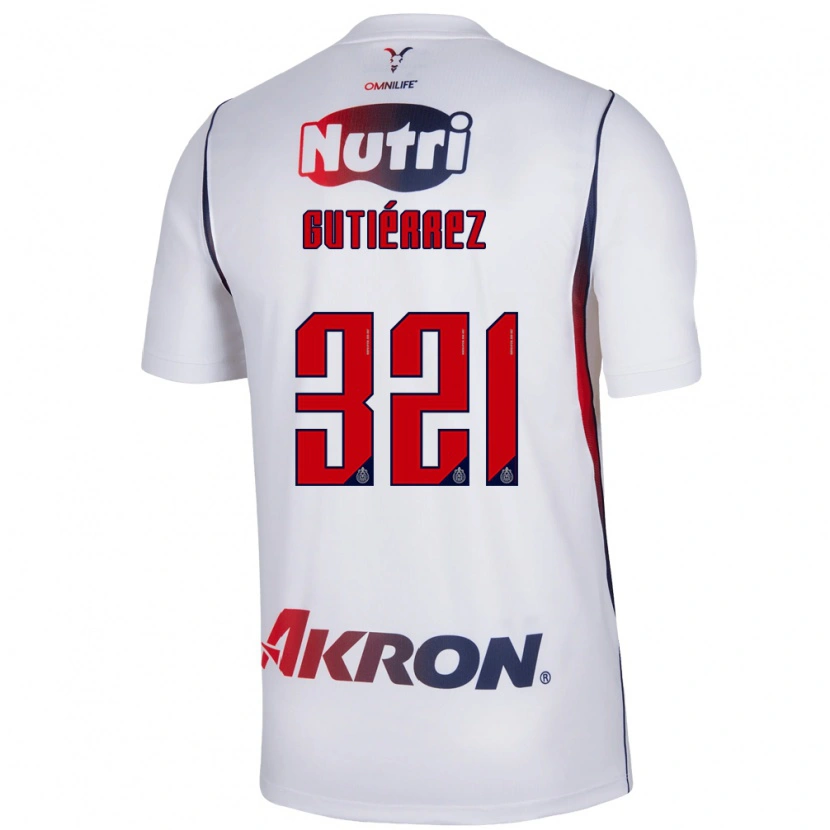 Danxen Mænd Axel Gutiérrez #321 Hvid Marineblå Rød Udebane Spillertrøjer 2026/27 Trøje T-Shirt