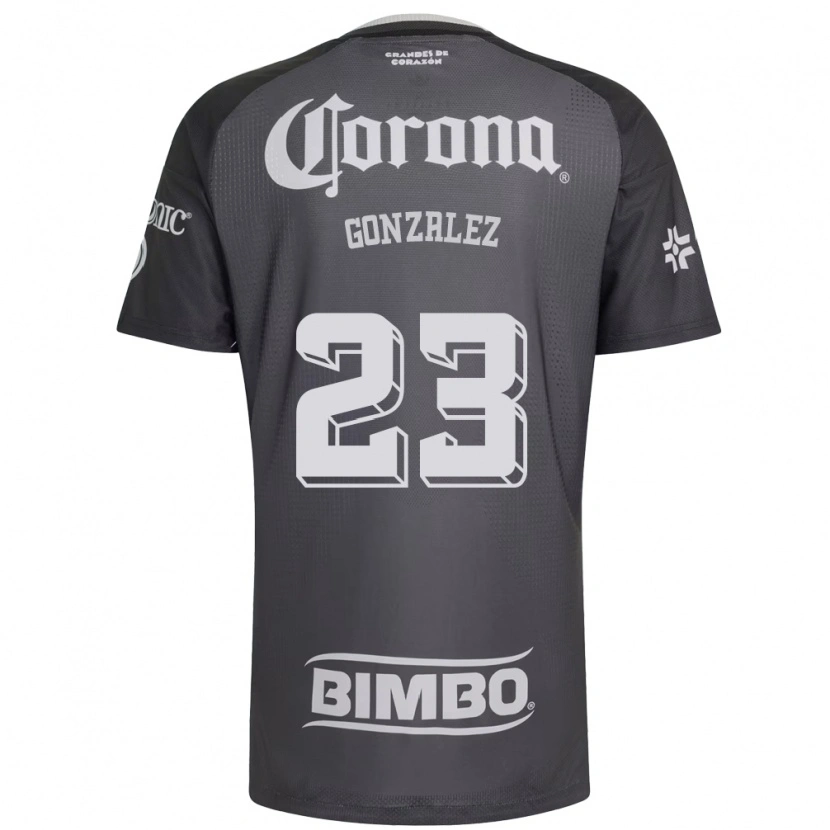 Danxen Mænd Itzel Gonzalez #23 Grå Hvid Sort Udebane Spillertrøjer 2026/27 Trøje T-Shirt
