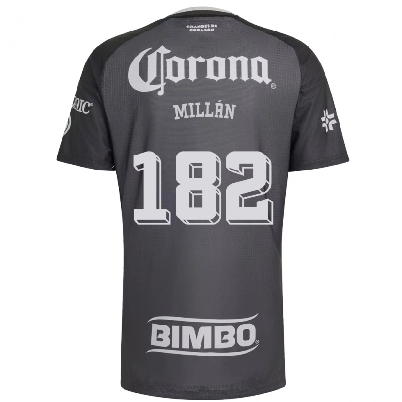 Danxen Mænd Daniel Millán #182 Grå Hvid Sort Udebane Spillertrøjer 2026/27 Trøje T-Shirt