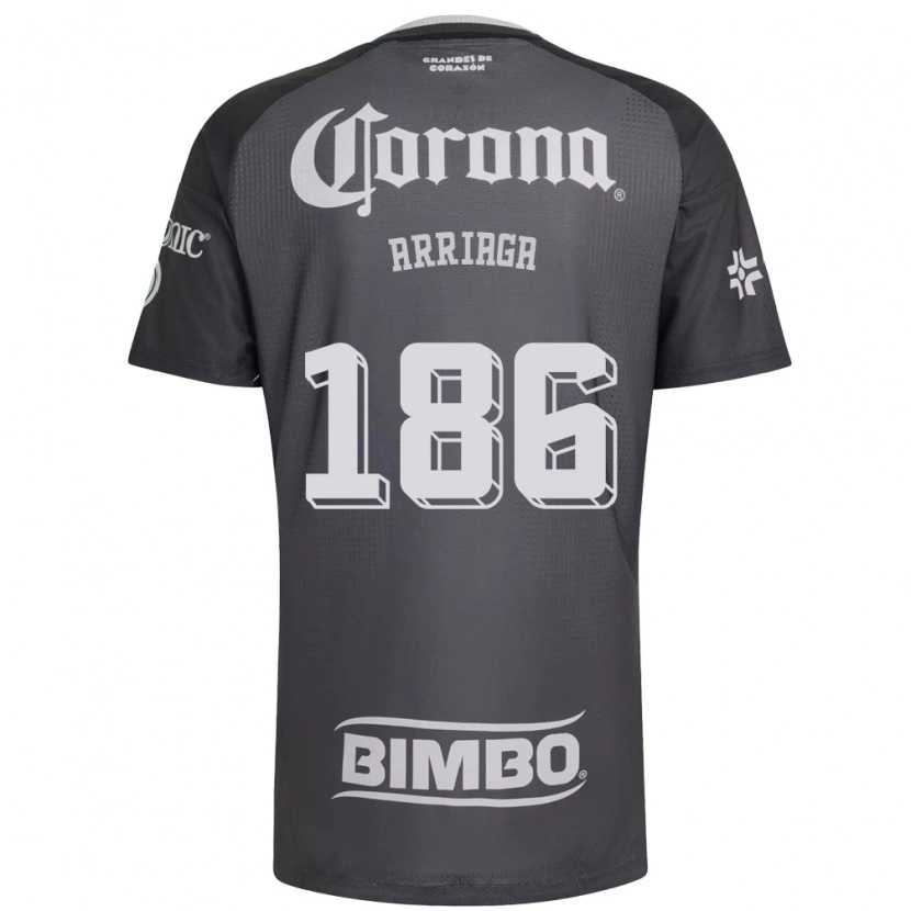 Danxen Mænd Diego Arriaga #186 Grå Hvid Sort Udebane Spillertrøjer 2026/27 Trøje T-Shirt