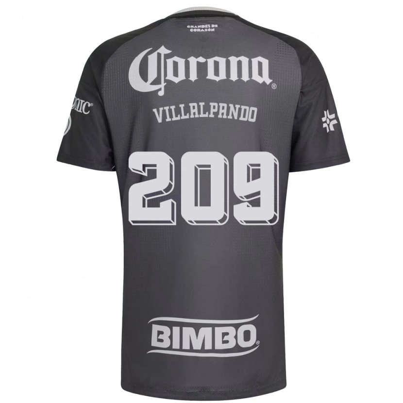 Danxen Mænd Sergio Villalpando #209 Grå Hvid Sort Udebane Spillertrøjer 2026/27 Trøje T-Shirt