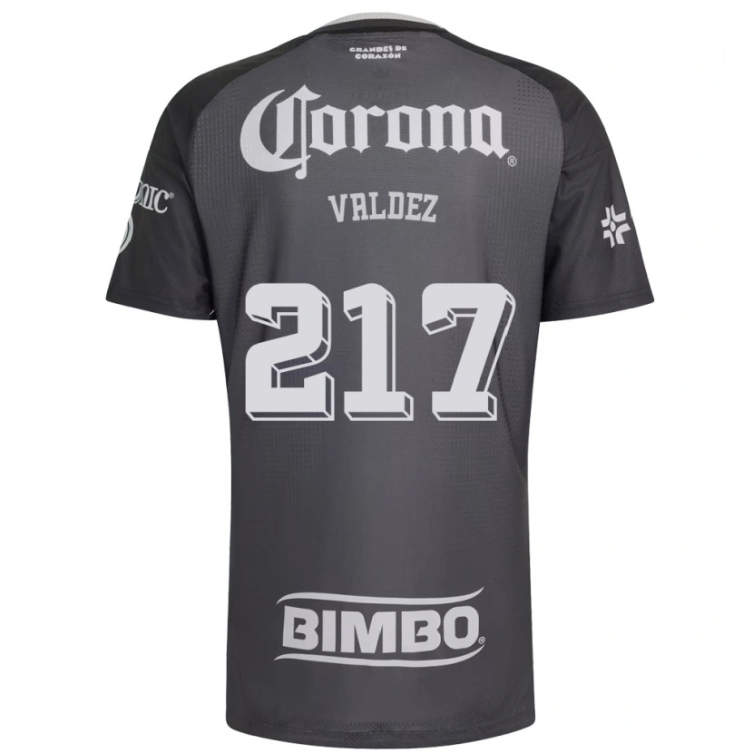 Danxen Mænd Víctor Valdez #217 Grå Hvid Sort Udebane Spillertrøjer 2026/27 Trøje T-Shirt