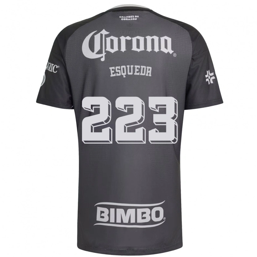 Danxen Mænd Diego Esqueda #223 Grå Hvid Sort Udebane Spillertrøjer 2026/27 Trøje T-Shirt