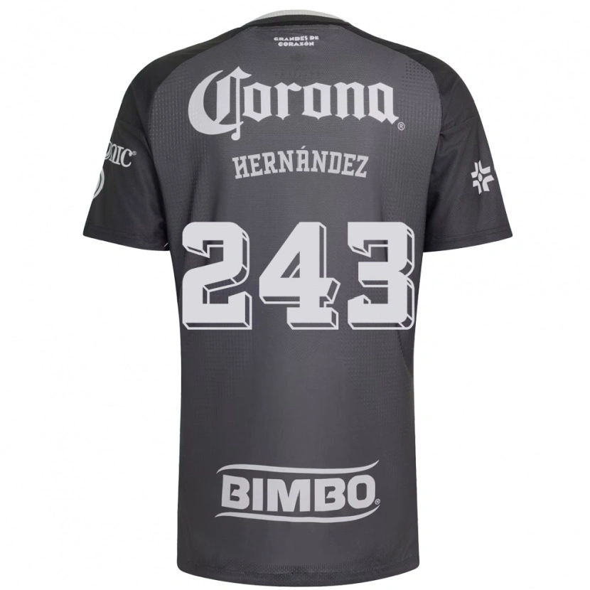 Danxen Mænd Eduardo Hernández #243 Grå Hvid Sort Udebane Spillertrøjer 2026/27 Trøje T-Shirt