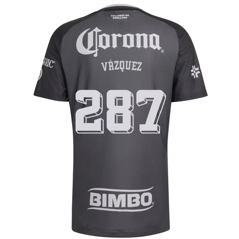 Danxen Mænd Omar Vázquez #287 Grå Hvid Sort Udebane Spillertrøjer 2026/27 Trøje T-Shirt