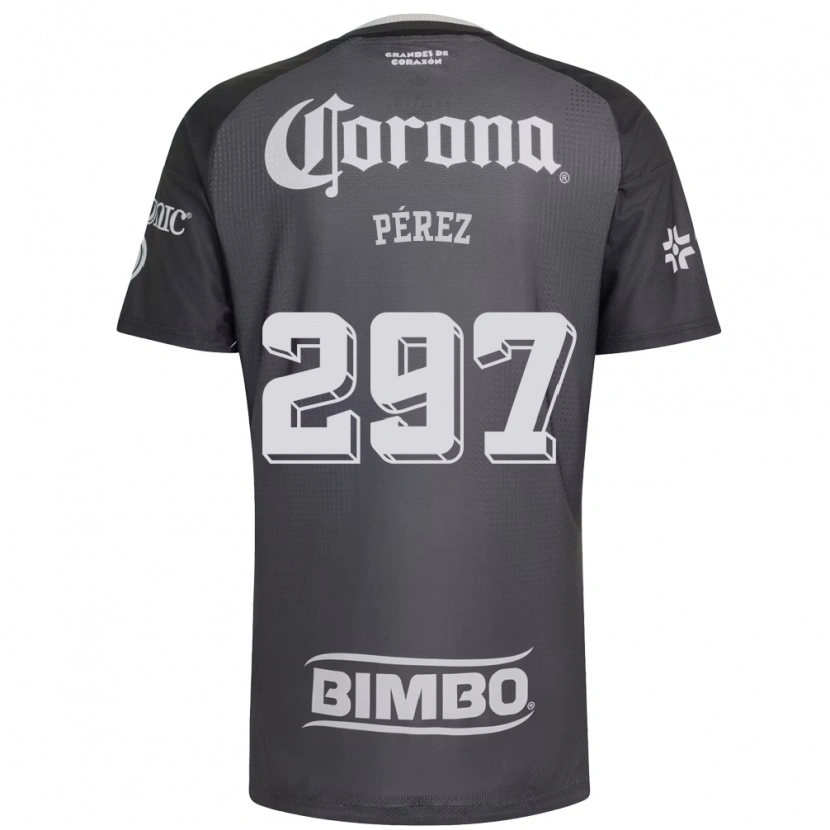 Danxen Mænd Froylan Pérez #297 Grå Hvid Sort Udebane Spillertrøjer 2026/27 Trøje T-Shirt