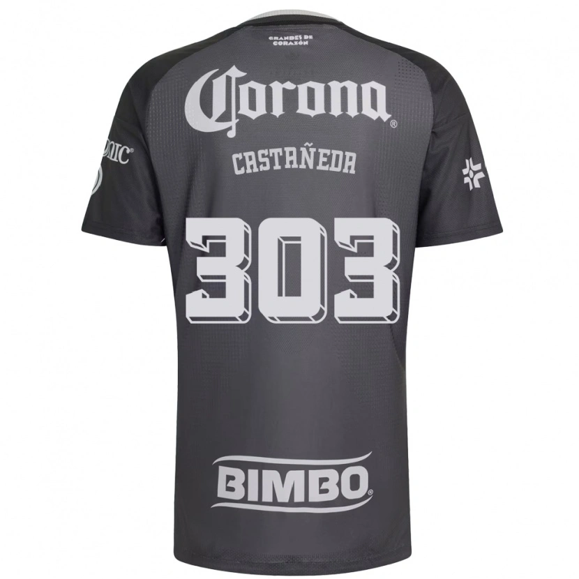 Danxen Mænd Luis Castañeda #303 Grå Hvid Sort Udebane Spillertrøjer 2026/27 Trøje T-Shirt