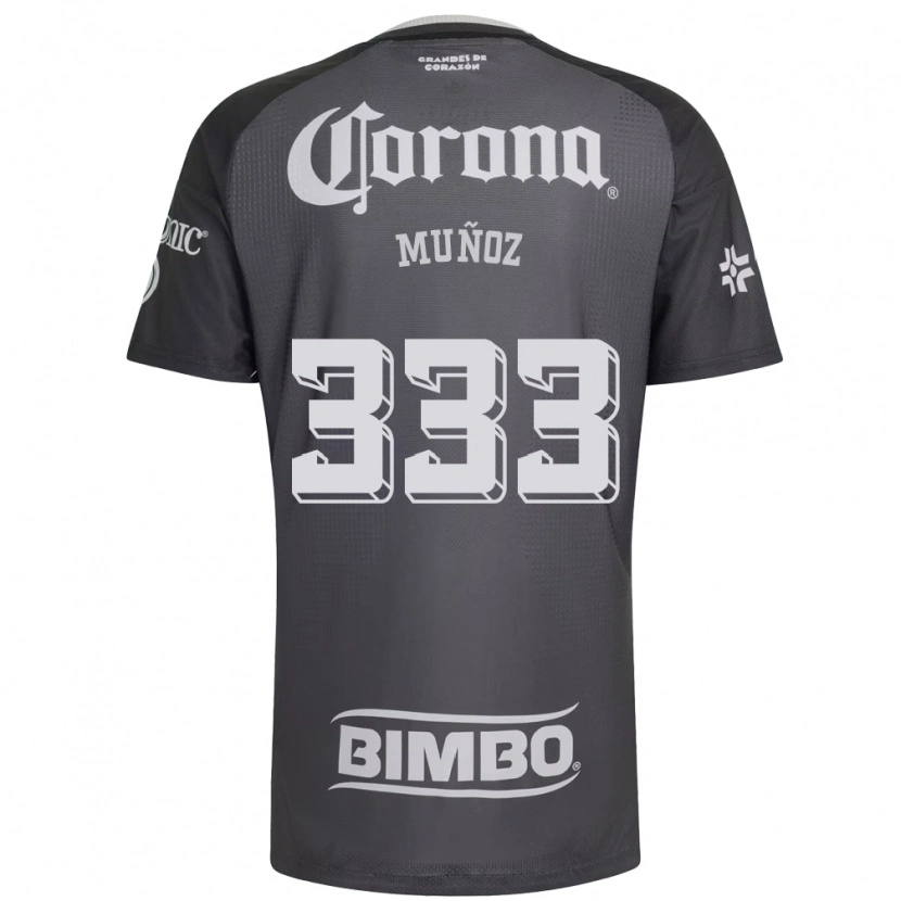 Danxen Mænd Aarón Muñoz #333 Grå Hvid Sort Udebane Spillertrøjer 2026/27 Trøje T-Shirt