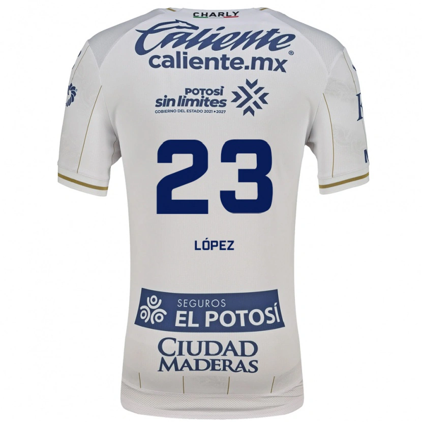Danxen Mænd César López #23 Hvid Blå Udebane Spillertrøjer 2026/27 Trøje T-Shirt