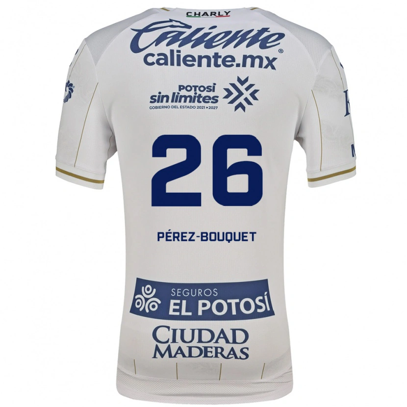 Danxen Mænd Sebastián Pérez-Bouquet #26 Hvid Blå Udebane Spillertrøjer 2026/27 Trøje T-Shirt