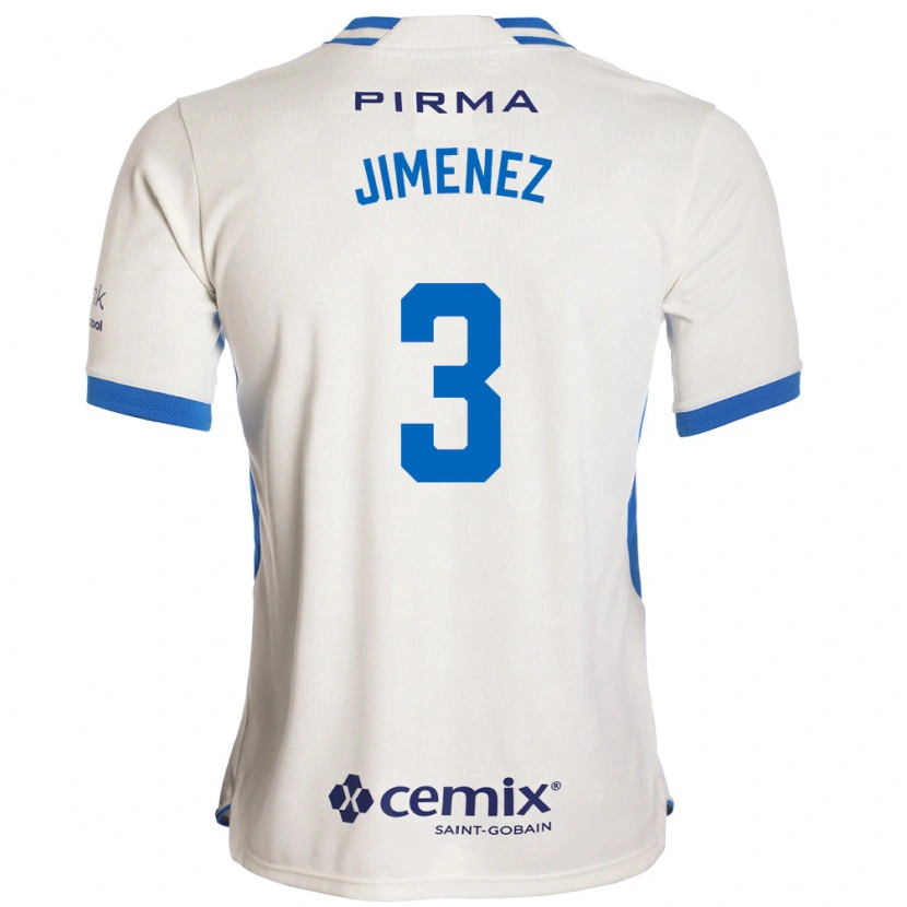 Danxen Mænd Jaiber Jimenez #3 Hvid Blå Rød Udebane Spillertrøjer 2026/27 Trøje T-Shirt
