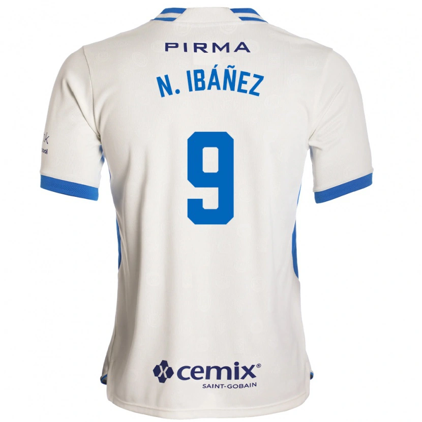 Danxen Mænd Nicolás Ibáñez #9 Hvid Blå Rød Udebane Spillertrøjer 2026/27 Trøje T-Shirt