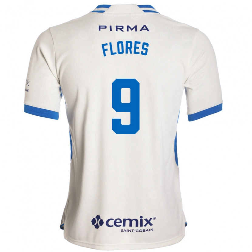 Danxen Mænd Daniela Flores #9 Hvid Blå Rød Udebane Spillertrøjer 2026/27 Trøje T-Shirt