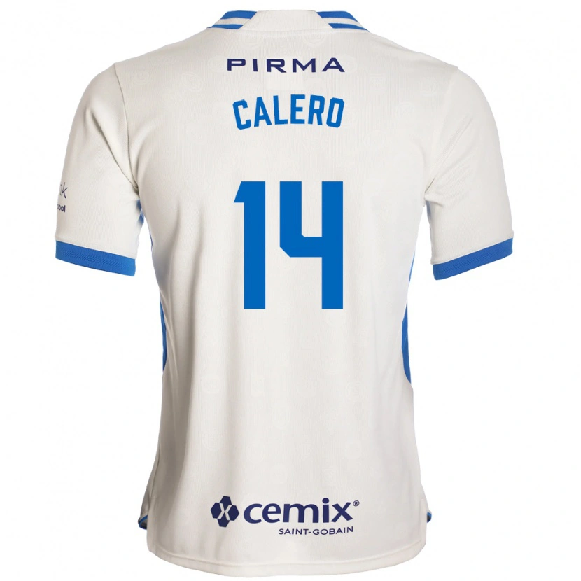 Danxen Mænd Juan Calero #14 Hvid Blå Rød Udebane Spillertrøjer 2026/27 Trøje T-Shirt