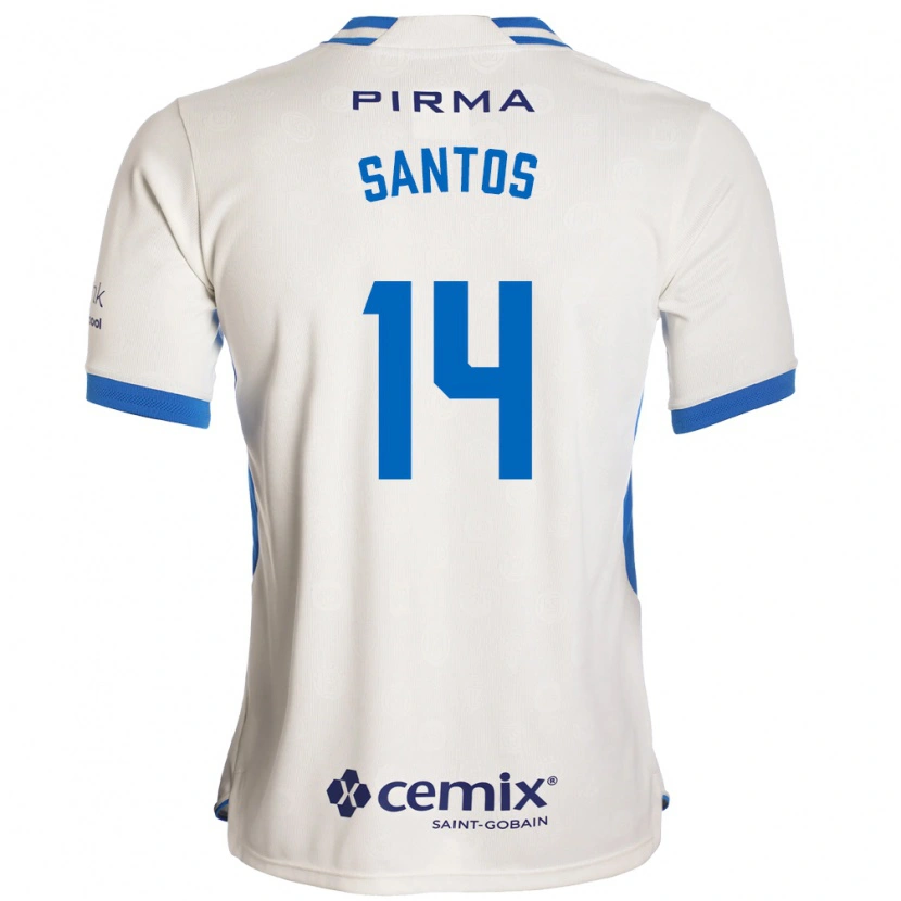 Danxen Mænd Eleisa Santos #14 Hvid Blå Rød Udebane Spillertrøjer 2026/27 Trøje T-Shirt