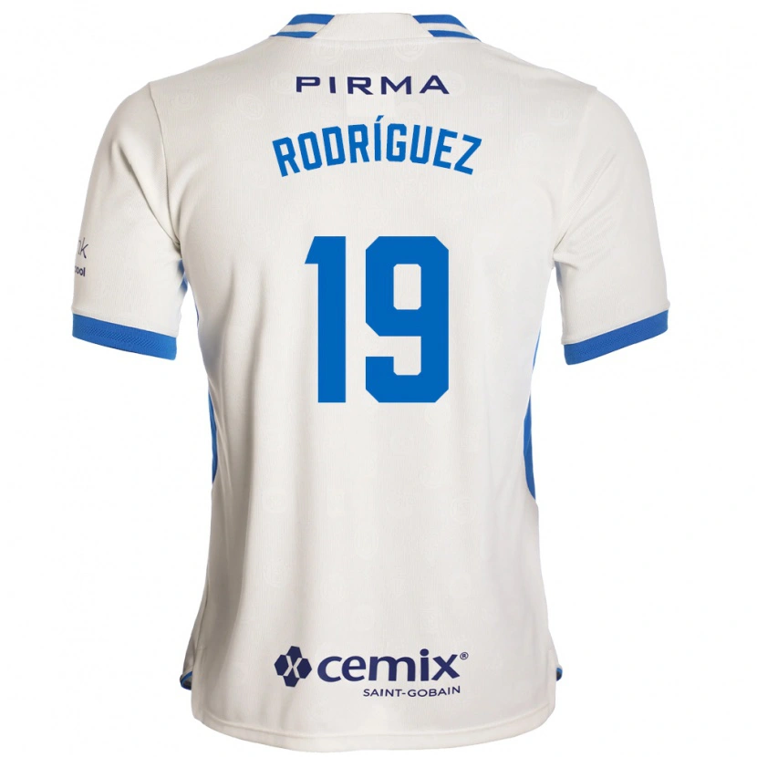 Danxen Mænd Carlos Rodríguez #19 Hvid Blå Rød Udebane Spillertrøjer 2026/27 Trøje T-Shirt