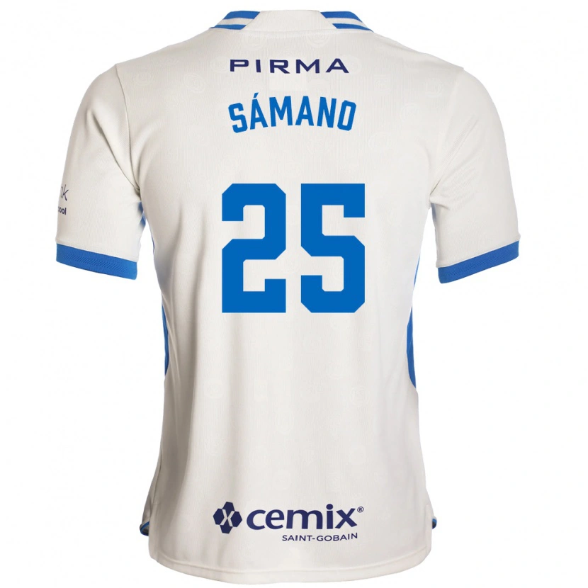 Danxen Mænd Fernando Sámano #25 Hvid Blå Rød Udebane Spillertrøjer 2026/27 Trøje T-Shirt