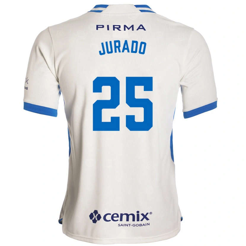 Danxen Mænd Sebastian Jurado #25 Hvid Blå Rød Udebane Spillertrøjer 2026/27 Trøje T-Shirt