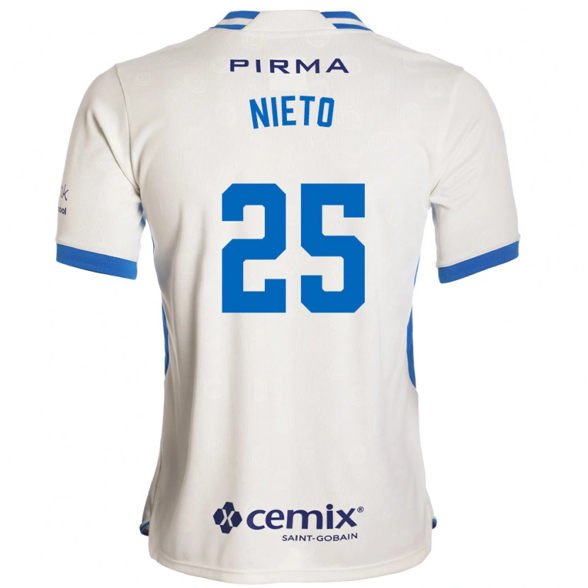 Danxen Mænd Natsidieli Nieto #25 Hvid Blå Rød Udebane Spillertrøjer 2026/27 Trøje T-Shirt