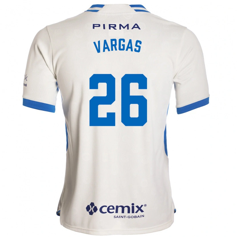 Danxen Mænd Carlos Vargas #26 Hvid Blå Rød Udebane Spillertrøjer 2026/27 Trøje T-Shirt
