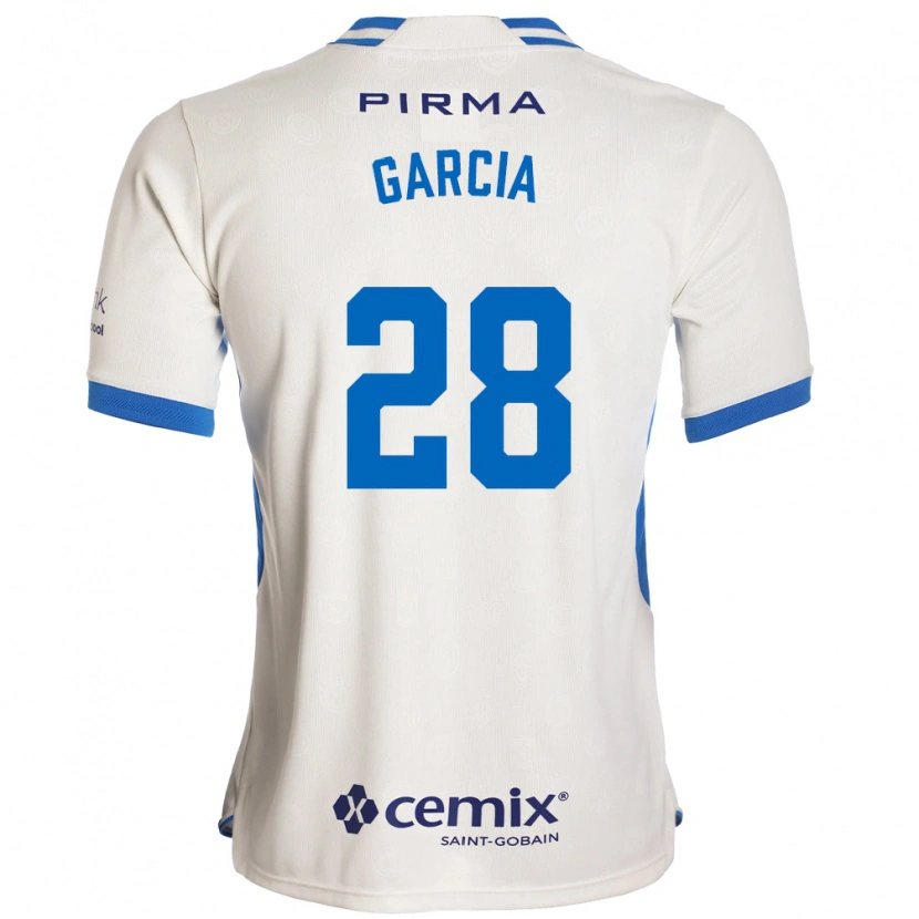 Danxen Mænd Ana Garcia #28 Hvid Blå Rød Udebane Spillertrøjer 2026/27 Trøje T-Shirt