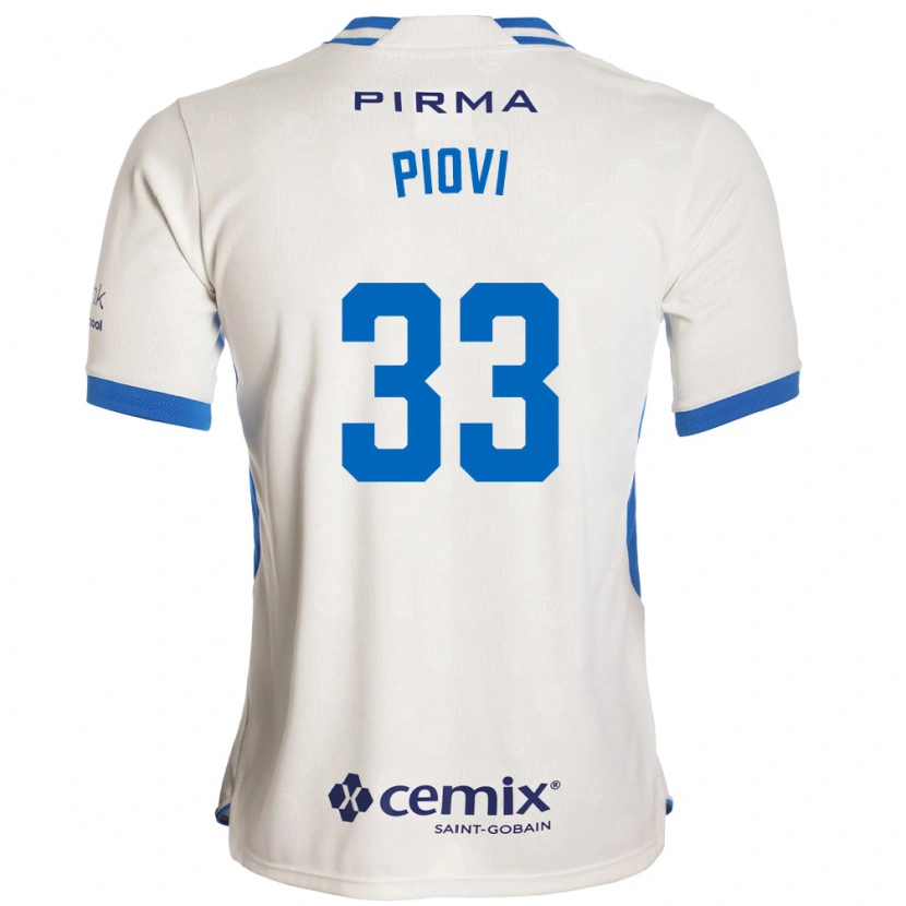Danxen Mænd Gonzalo Piovi #33 Hvid Blå Rød Udebane Spillertrøjer 2026/27 Trøje T-Shirt