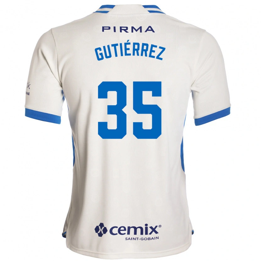 Danxen Mænd Luis Gutiérrez #35 Hvid Blå Rød Udebane Spillertrøjer 2026/27 Trøje T-Shirt