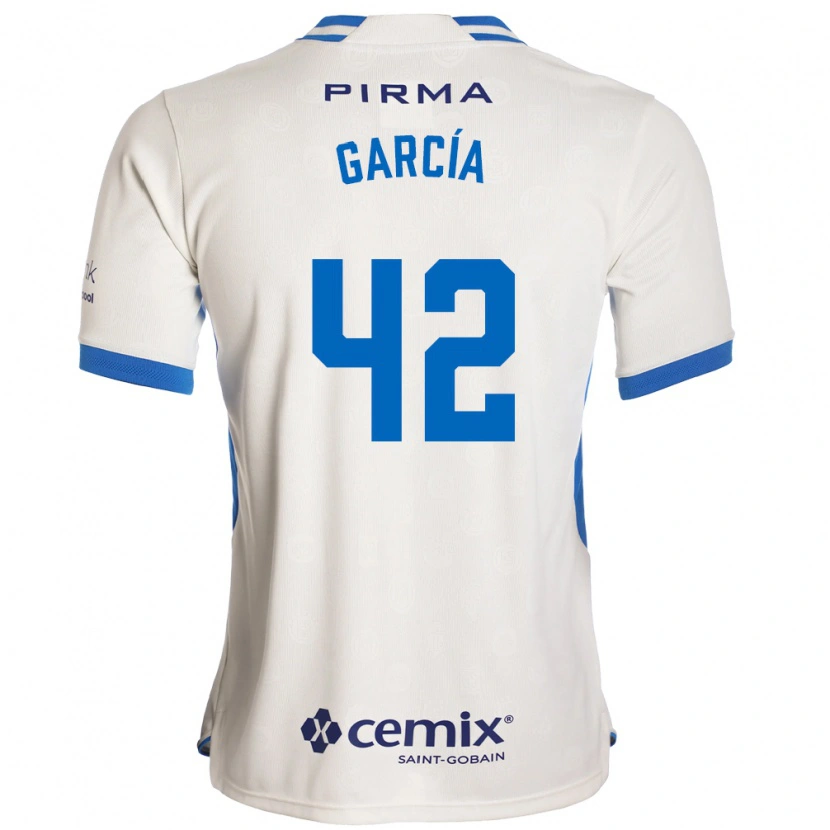 Danxen Mænd Jorge García #42 Hvid Blå Rød Udebane Spillertrøjer 2026/27 Trøje T-Shirt