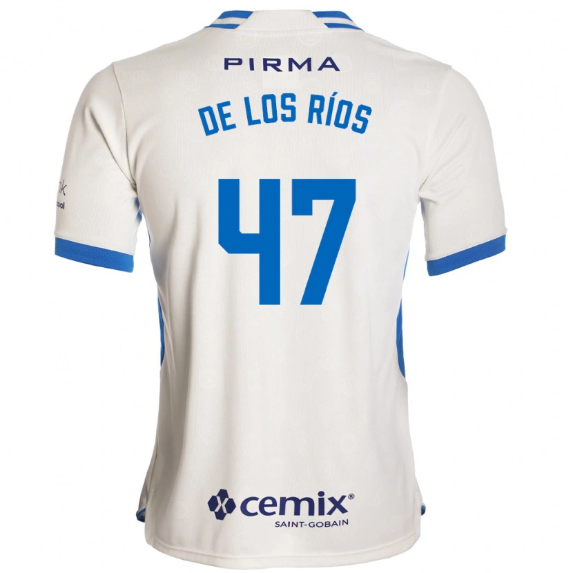Danxen Mænd Sergio De Los Ríos #47 Hvid Blå Rød Udebane Spillertrøjer 2026/27 Trøje T-Shirt