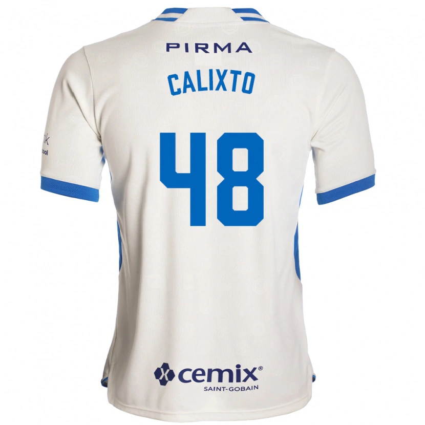 Danxen Mænd Nicolás Calixto #48 Hvid Blå Rød Udebane Spillertrøjer 2026/27 Trøje T-Shirt