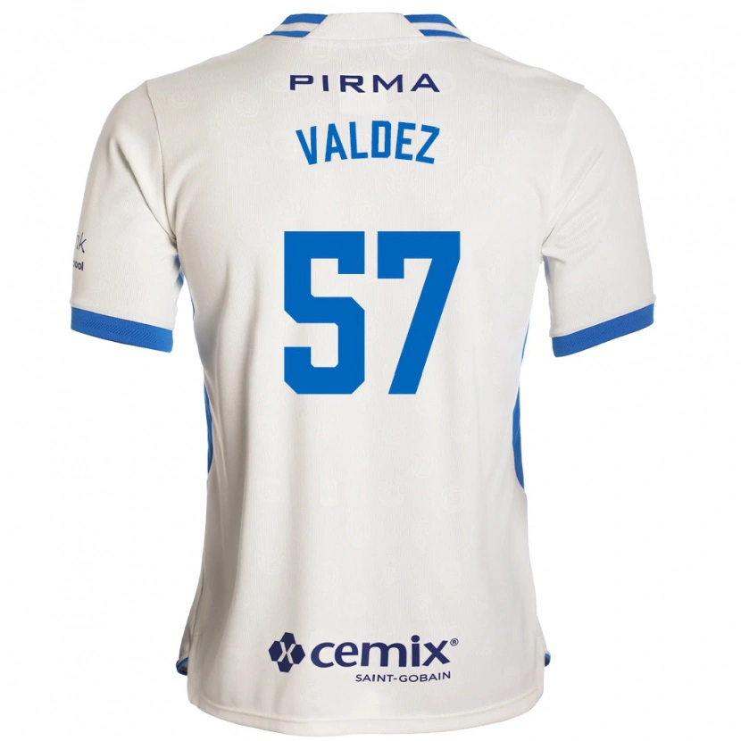 Danxen Mænd Diego Valdez #57 Hvid Blå Rød Udebane Spillertrøjer 2026/27 Trøje T-Shirt