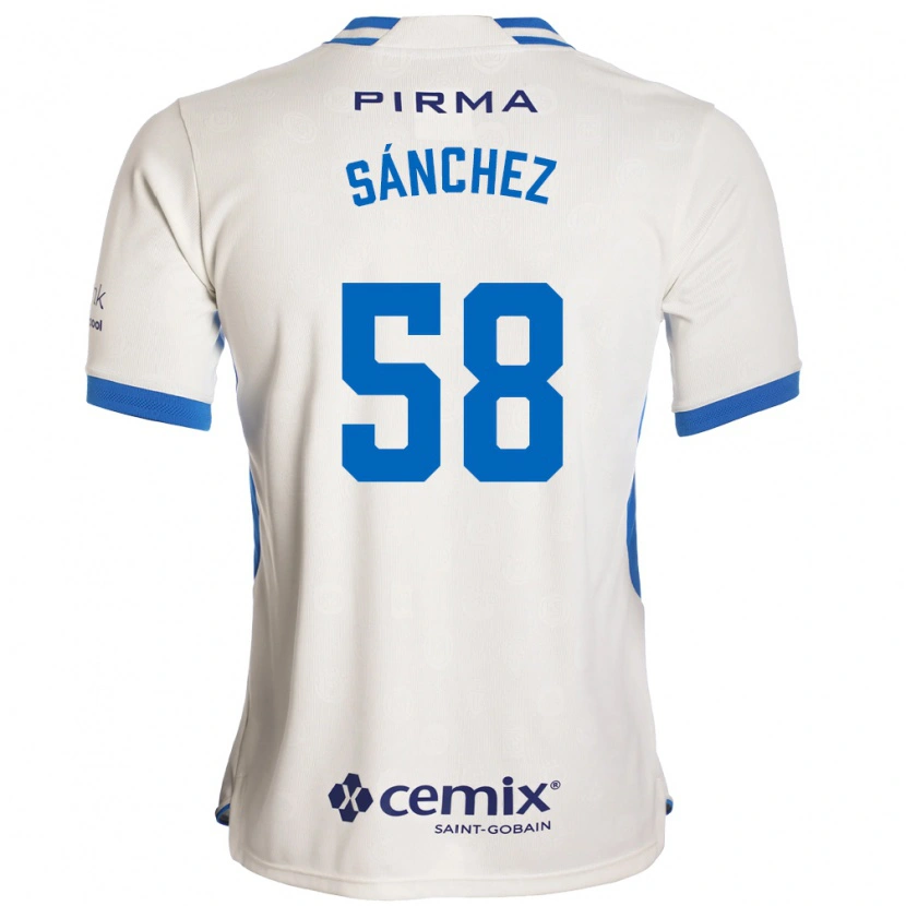 Danxen Mænd Emmanuel Sánchez #58 Hvid Blå Rød Udebane Spillertrøjer 2026/27 Trøje T-Shirt