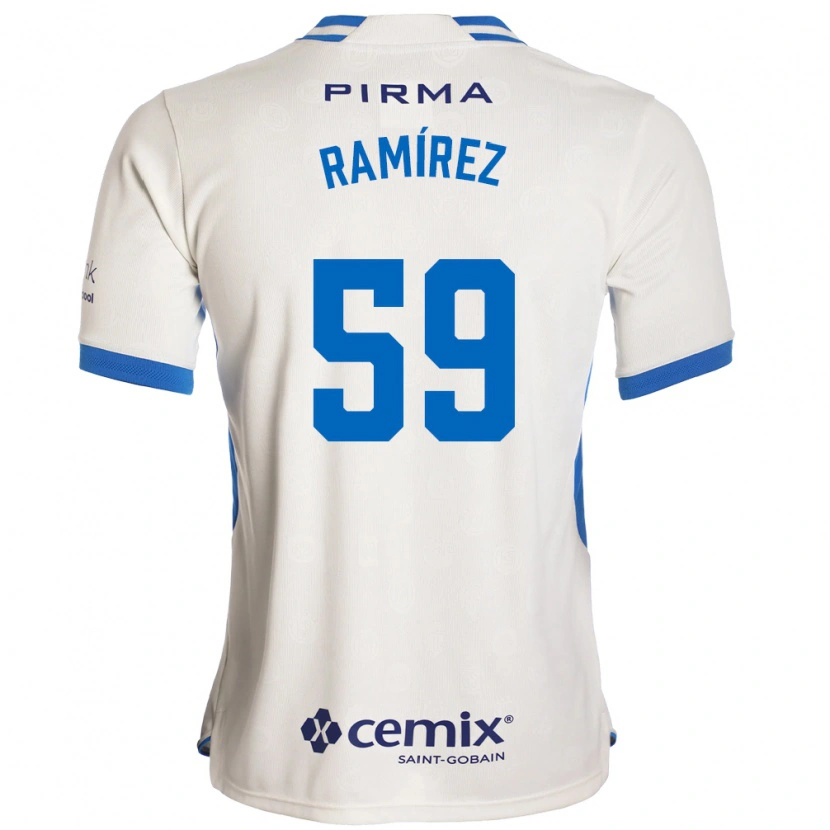 Danxen Mænd Diego Ramírez #59 Hvid Blå Rød Udebane Spillertrøjer 2026/27 Trøje T-Shirt