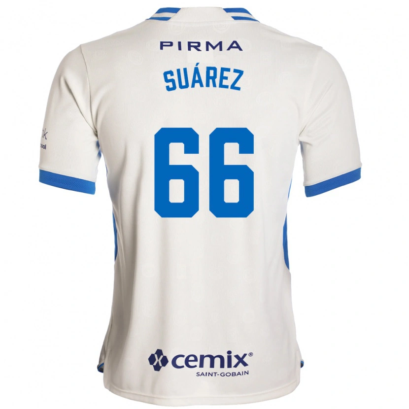Danxen Mænd Javier Suárez #66 Hvid Blå Rød Udebane Spillertrøjer 2026/27 Trøje T-Shirt